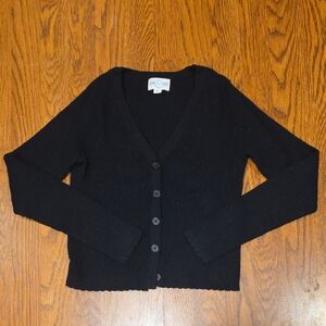 Chic Black V-Neck Cardigan